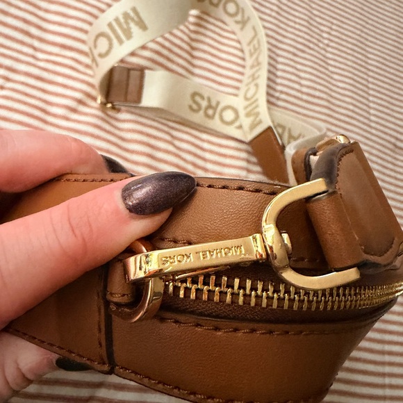 Michael Kors Tan and Brown Logo Crossbody Bag - Picture 6 of 11